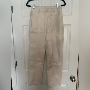 Aritzia White Leather Pants